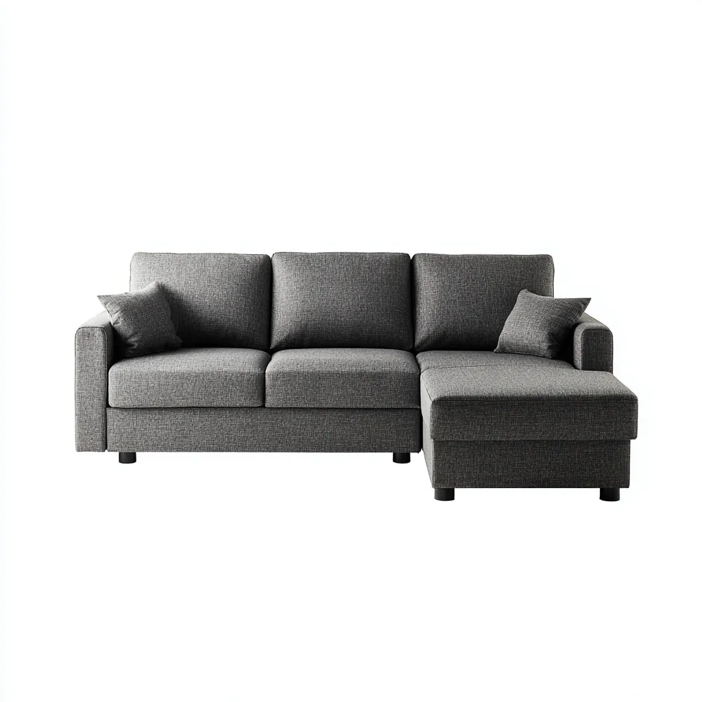 Ecksofa Stoff 250x155x85 cm - Dunkelgrau - Zeitloses Design - Für Wohnzimmer-Domainota