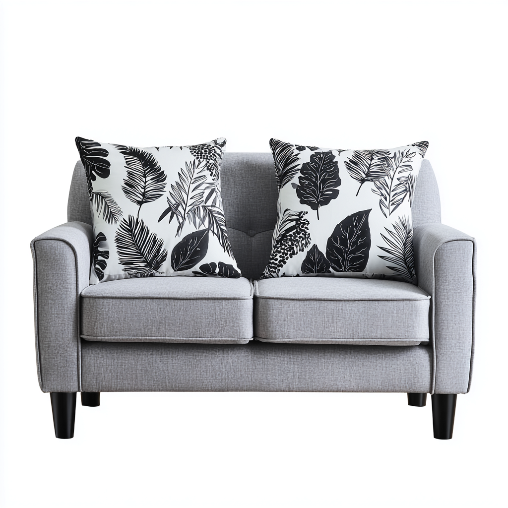 Gerades Sofa Stoff 165x80x83 cm - Hellgrau - Modernes Design für Wohnzimmer-Domainota