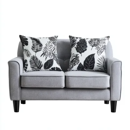 Gerades Sofa Stoff 165x80x83 cm - Hellgrau - Modernes Design für Wohnzimmer-Domainota