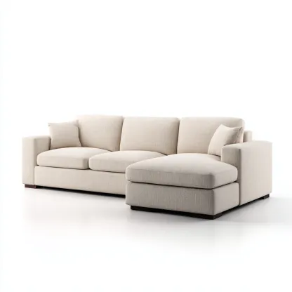 Ecksofa Stoff 265x160x85 cm - Creme - Zeitloses Design - Für Wohnzimmer-Domainota