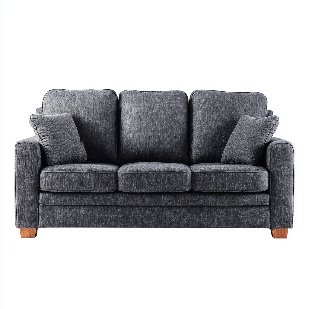 Gerades Sofa Stoffpolster 200x85x90 cm - Dunkelgrau - Modernes Design - Für Wohnzimmer-Domainota
