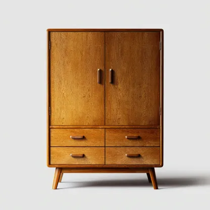 Kleiderschrank Holz 100x45x165 cm - eichenfarben - für Schlafzimmer - modernes Design-Domainota