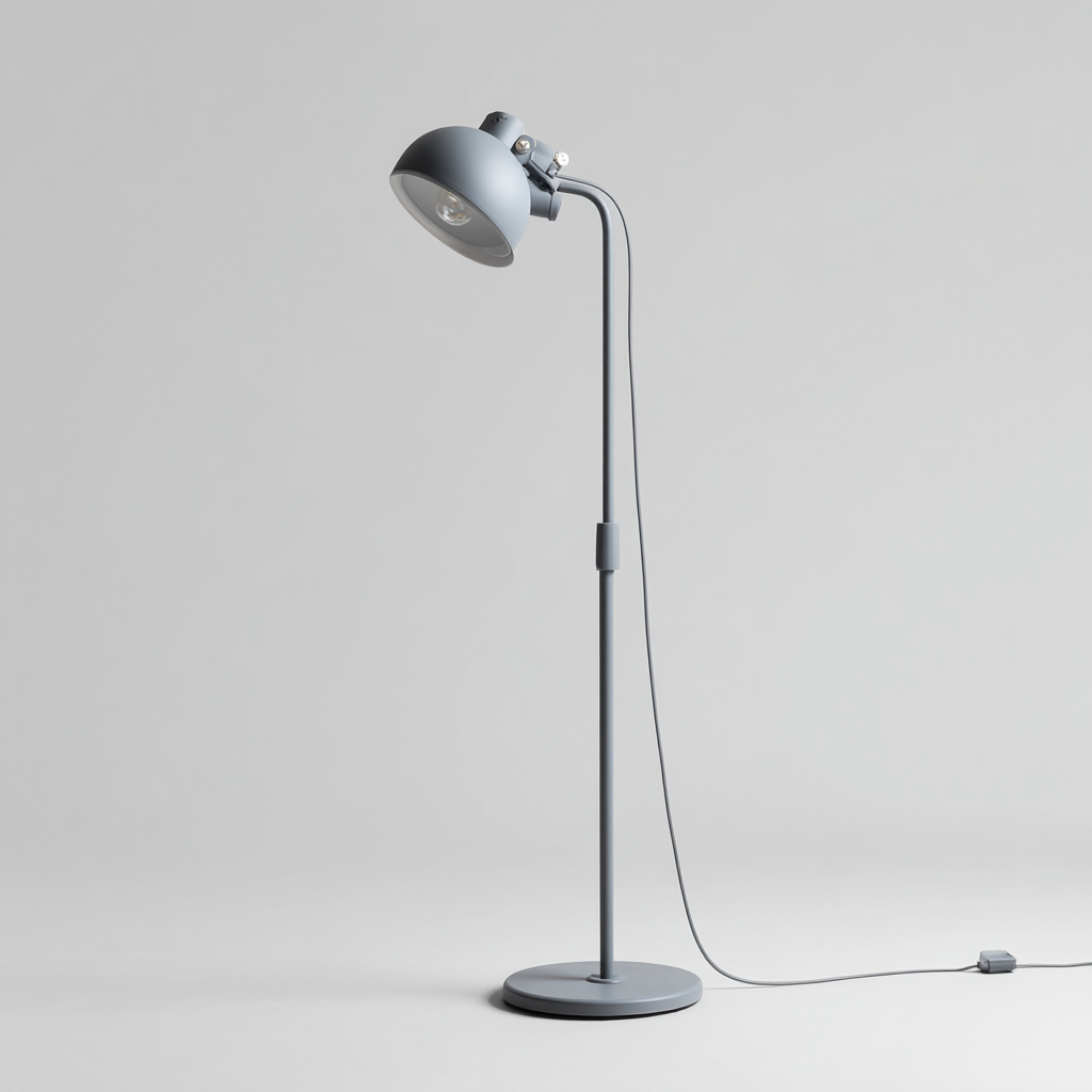 Stehlampe - Metall - 25x25x145 cm - Grau - Verstellbares Design für Wohnzimmer - Arbeitszimmer-Domainota