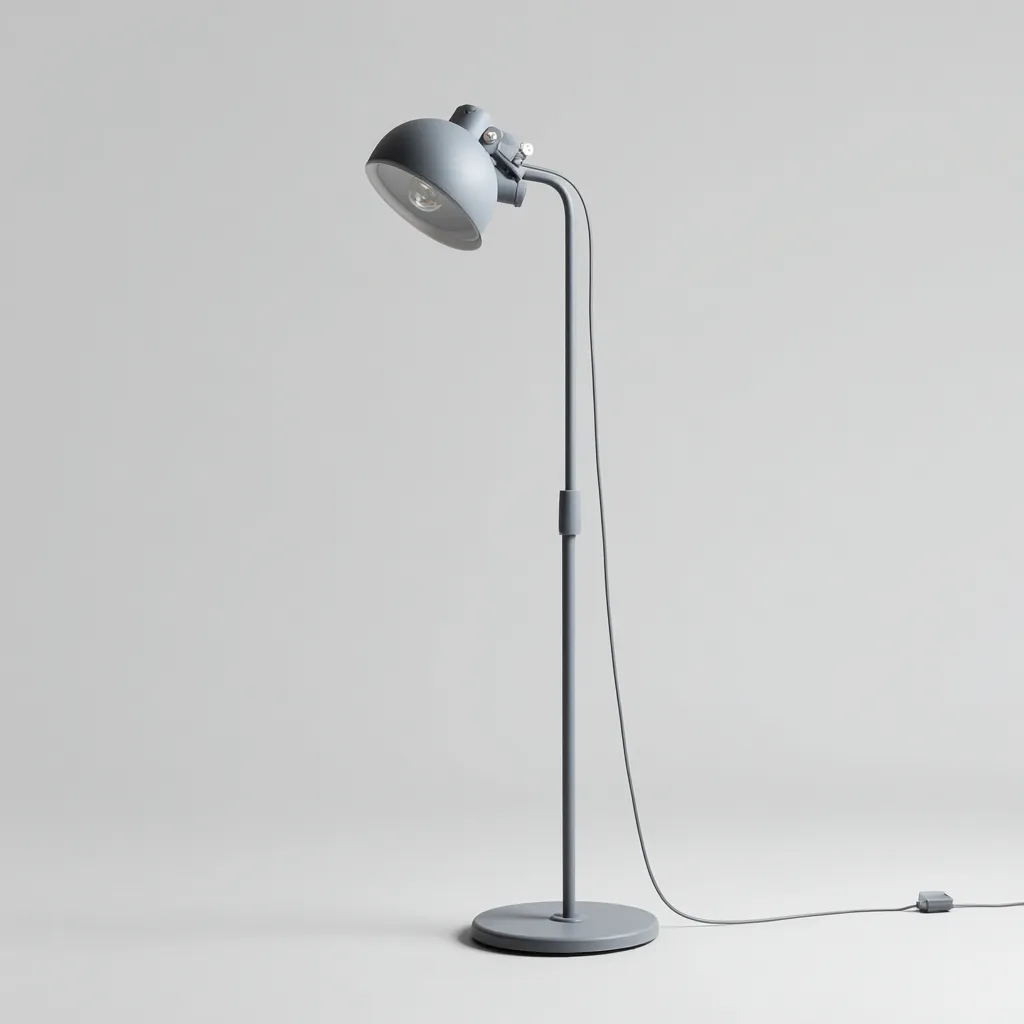 Stehlampe - Metall - 25x25x145 cm - Grau - Verstellbares Design für Wohnzimmer - Arbeitszimmer-Domainota