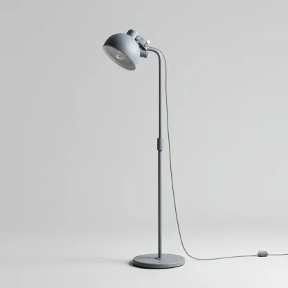 Stehlampe - Metall - 25x25x145 cm - Grau - Verstellbares Design für Wohnzimmer - Arbeitszimmer-Domainota