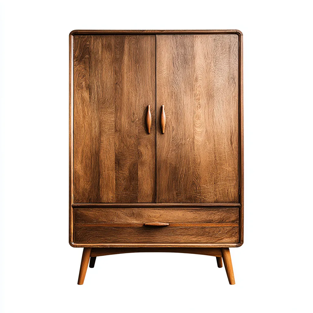 Kleiderschrank Holz 95x45x160 cm - walnuss - für Schlafzimmer - modernes Design-Domainota