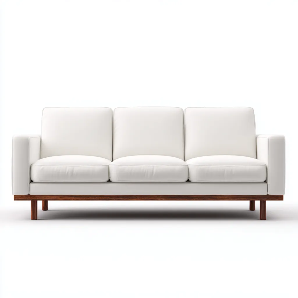 Gerades Sofa Leder 210x92x85 cm - Weiß - Zeitloses Design - Für Wohnzimmer-Domainota
