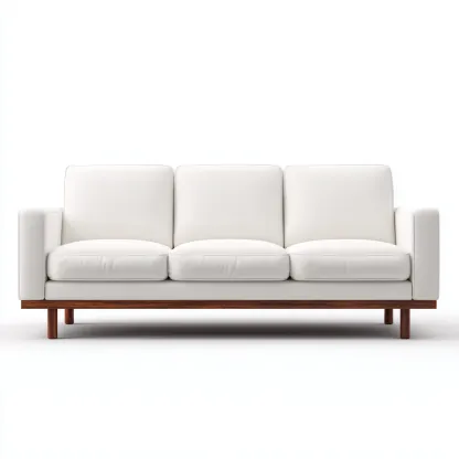 Gerades Sofa Leder 210x92x85 cm - Weiß - Zeitloses Design - Für Wohnzimmer-Domainota