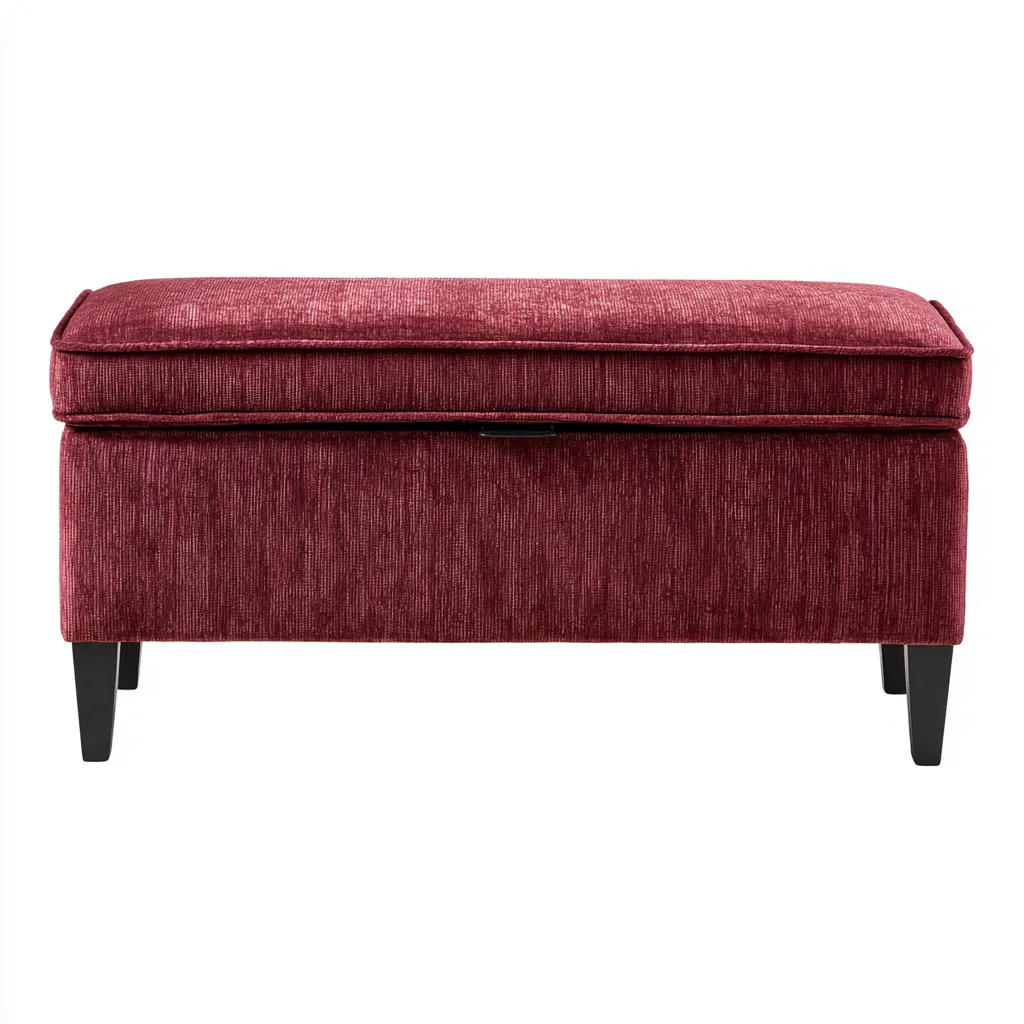 Eingangsbank mit Stauraum Stoff 90x40x45 cm - bordeauxrot - geeignet für Flur - Modernes Design-Domainota