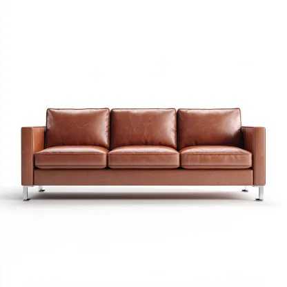 Gerades Sofa Echtlederpolster 200x85x82 cm - Cognacbraun - Modernes Design - Für Wohnzimmer-Domainota