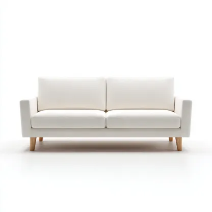 Gerades Sofa Stoff 200x90x85 cm - Weiß - Minimalistisches Design - Für Wohnzimmer-Domainota