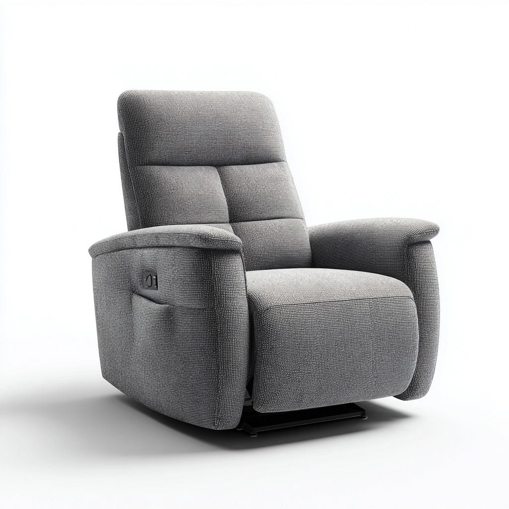 Liegesessel aus Stoff 100x95x100 cm - Hellgrau - Modernes minimalistisches Design für Wohnzimmer-Domainota