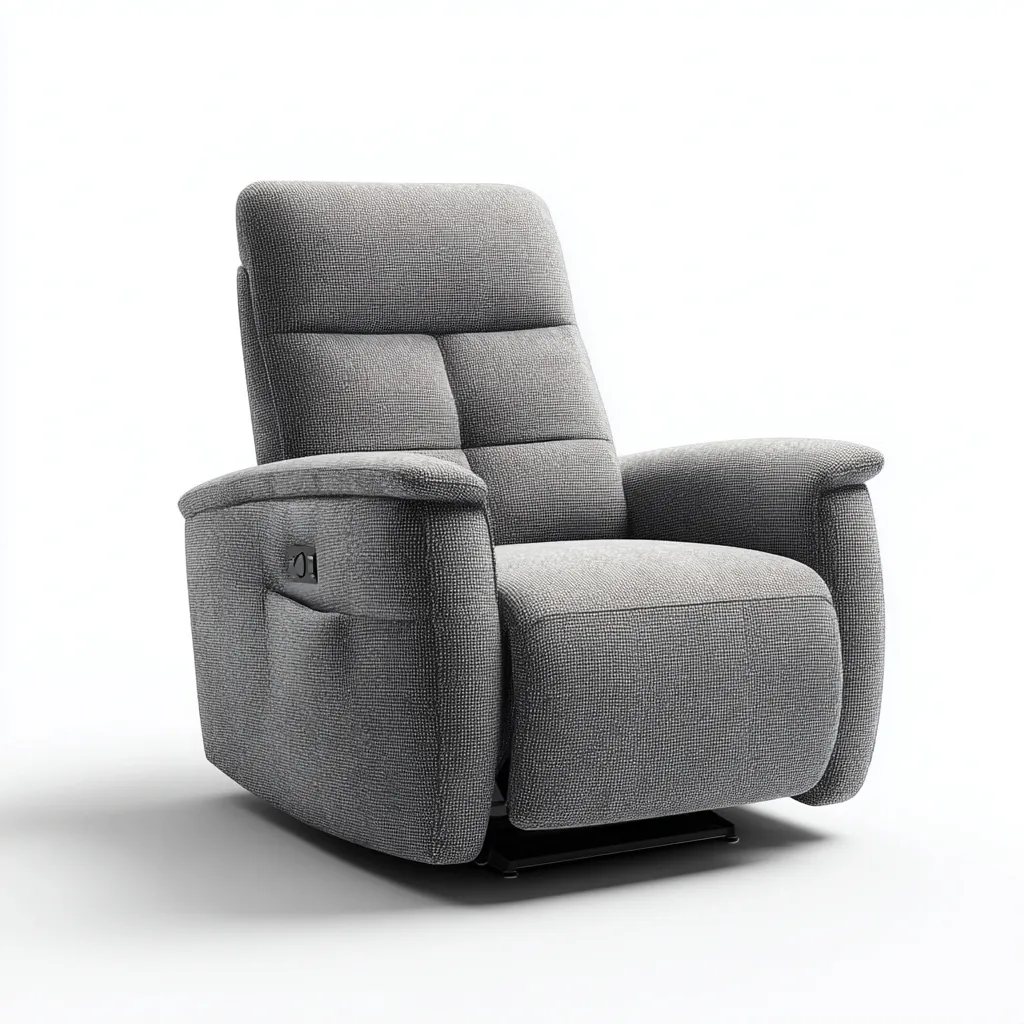 Liegesessel aus Stoff 100x95x100 cm - Hellgrau - Modernes minimalistisches Design für Wohnzimmer-Domainota