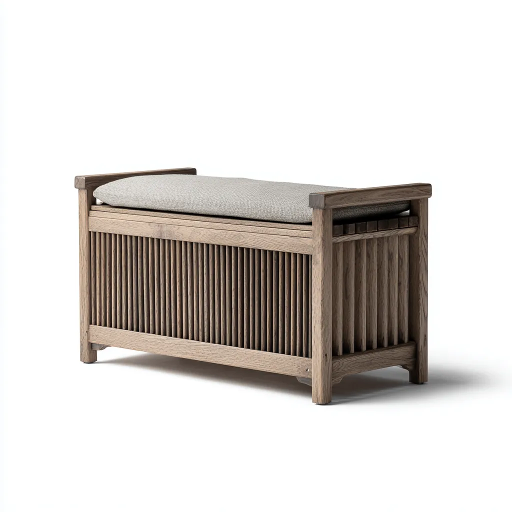 Eingangsbank Holz 90x40x50 cm - naturgrau - skandinavisches Design mit Stauraum für Flur-Domainota
