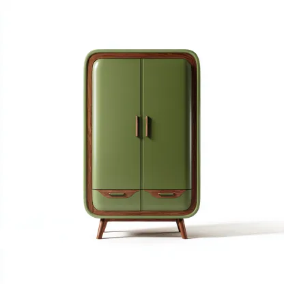 Kleiderschrank Holz 95x45x160 cm - grün - für Schlafzimmer - modernes Design-Domainota