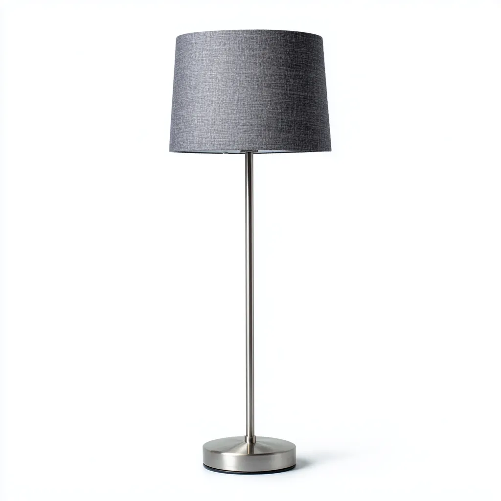 Stehlampe - Metall - Textil - 30x30x150 cm - Grau - Silber - Modernes Design für Wohnzimmer - Schlafzimmer-Domainota