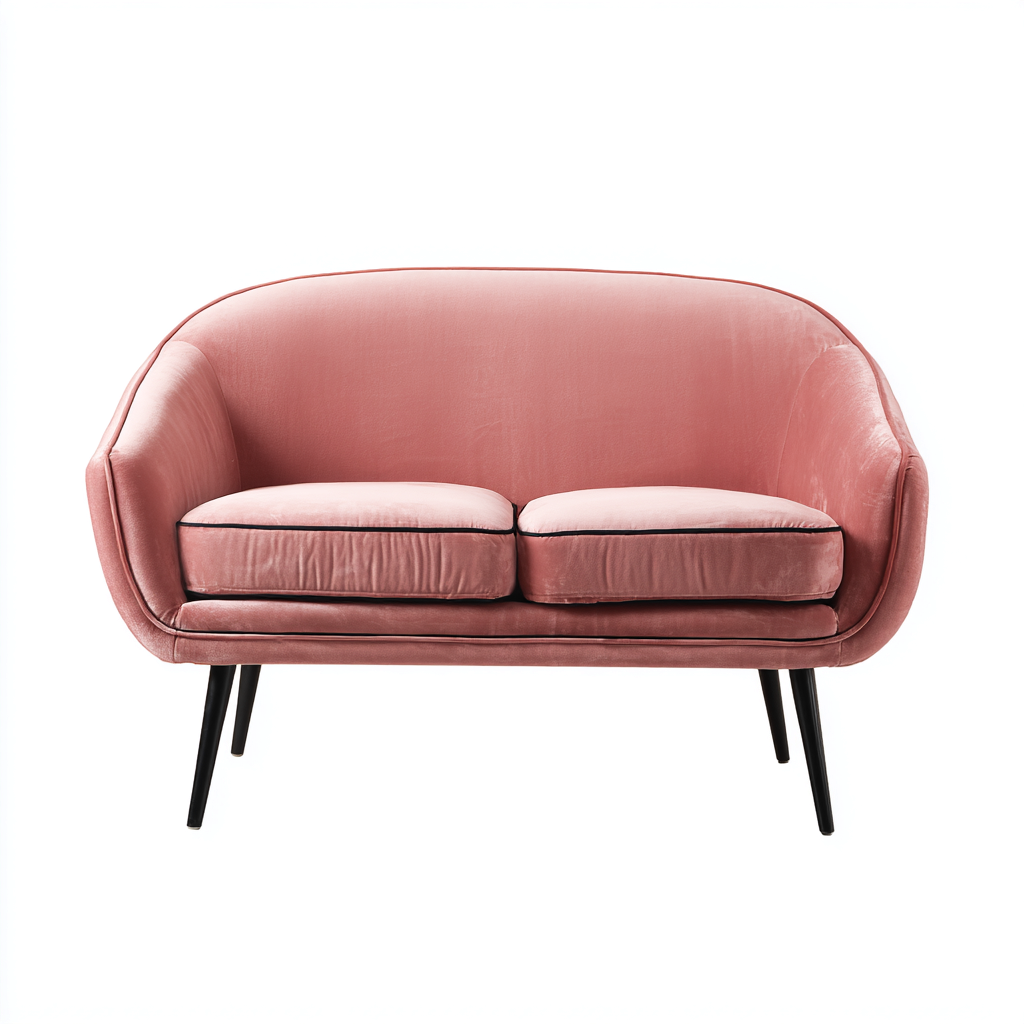 Gerades Sofa Samt 150x78x82 cm - Altrosa - Modernes Design für Wohnzimmer-Domainota