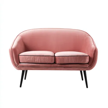 Gerades Sofa Samt 150x78x82 cm - Altrosa - Modernes Design für Wohnzimmer-Domainota