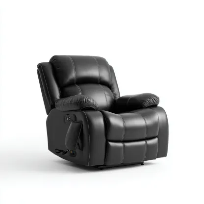 Liegesessel Kunstleder 100x95x104 cm - Schwarz - Modernes Komfortdesign mit breiten Armlehnen - Für Wohnzimmer-Domainota