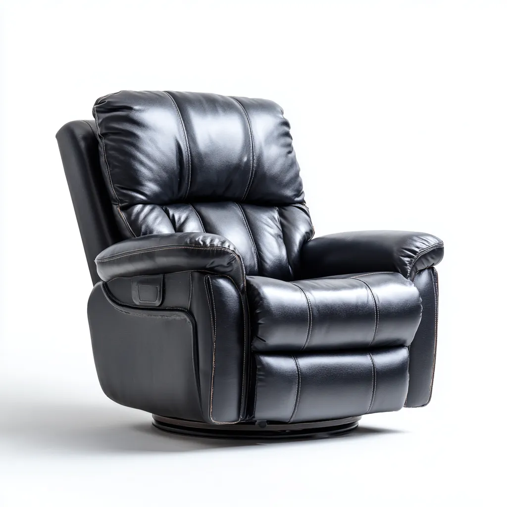 Liegesessel Kunstleder 99x95x104 cm - Schwarz - Modernes Design mit 360 Grad Drehfunktion und breiten Armlehnen - Für Wohnzimmer-Domainota