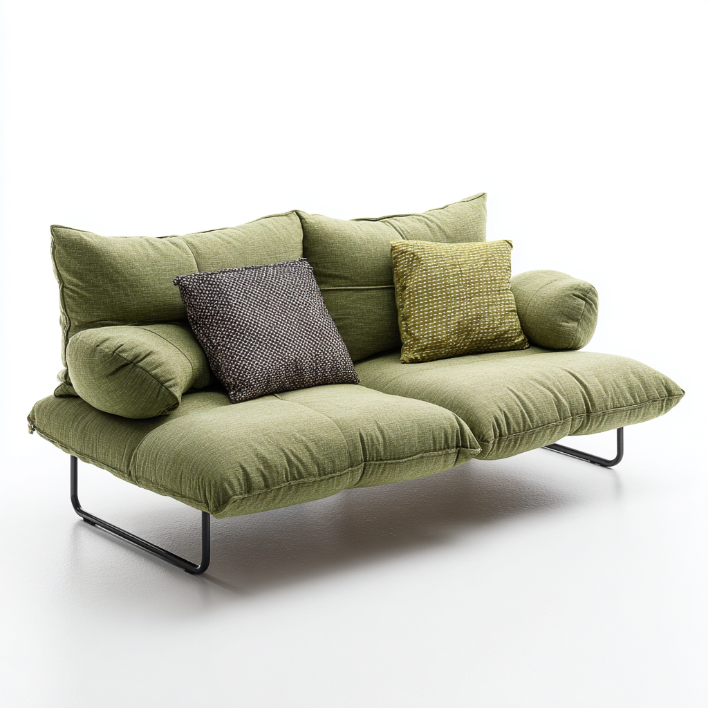 Gerades Sofa Stoffpolsterung 185x90x85 cm - olivgrün - für Wohnzimmer - modernes Design-Domainota