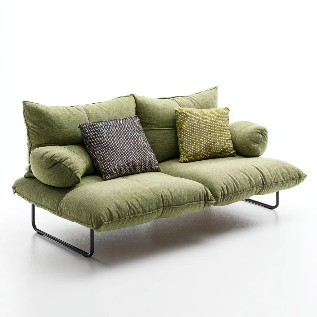 Gerades Sofa Stoffpolsterung 185x90x85 cm - olivgrün - für Wohnzimmer - modernes Design-Domainota