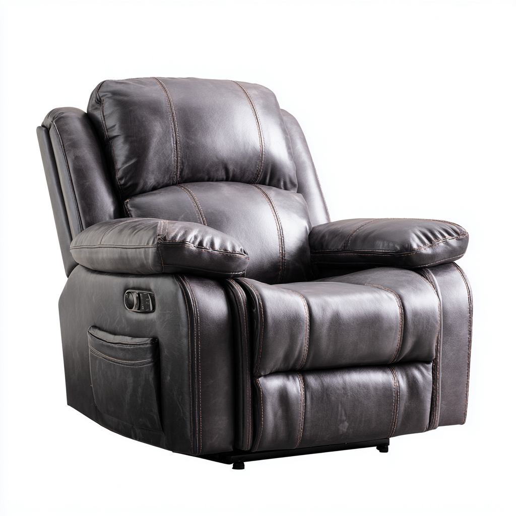 Liegesessel aus Kunstleder 100x95x100 cm - Dunkelgrau - Modernes Design für Wohnzimmer-Domainota