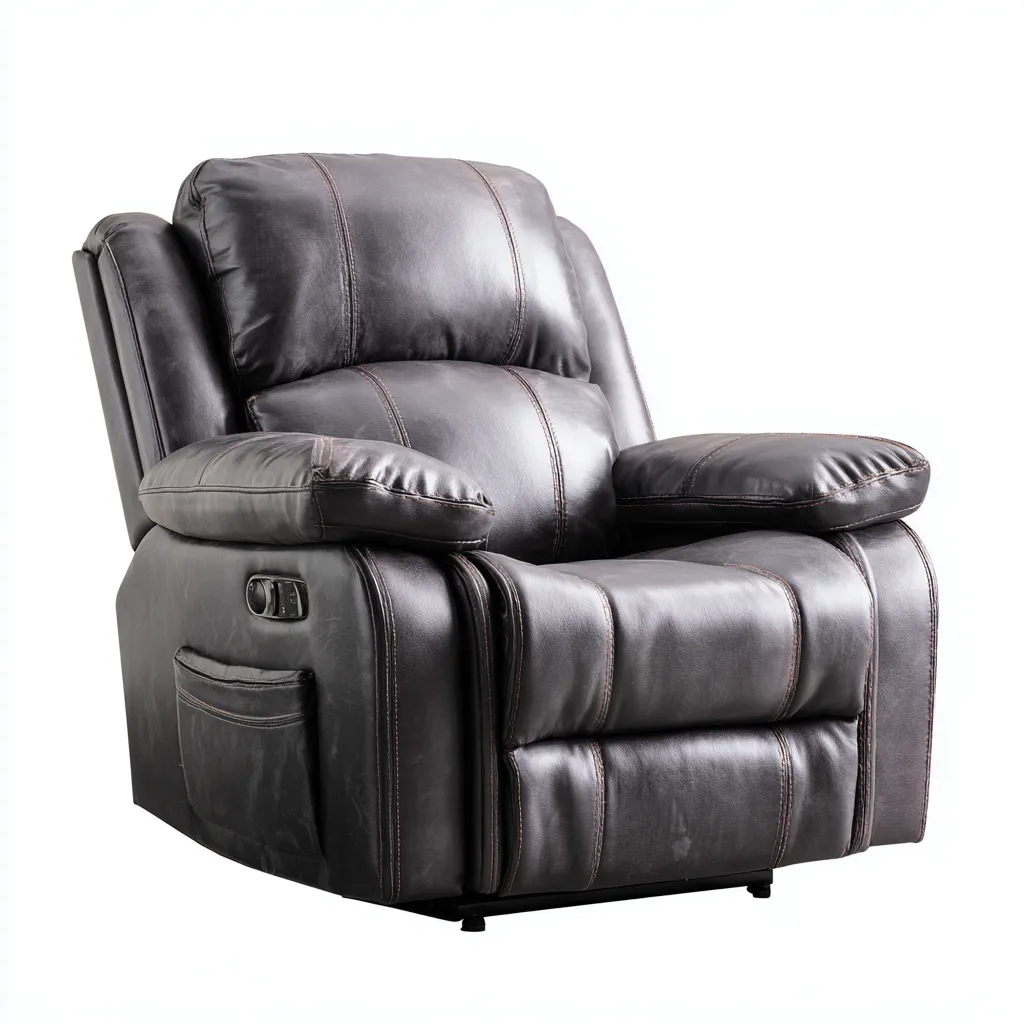 Liegesessel aus Kunstleder 100x95x100 cm - Dunkelgrau - Modernes Design für Wohnzimmer-Domainota