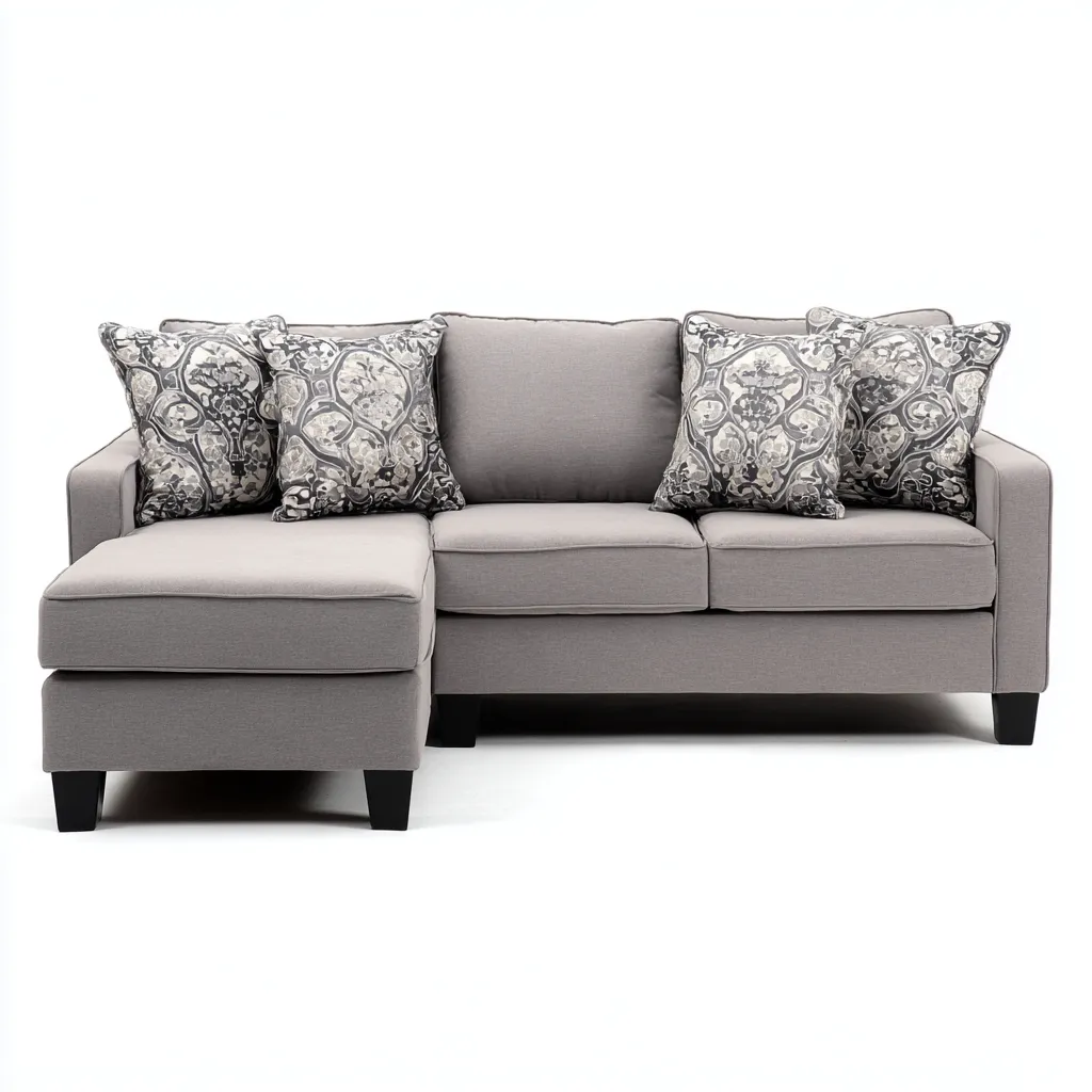 Ecksofa Stoffpolsterung 260x160x85 cm - hellgrau - für Wohnzimmer - modernes Design-Domainota