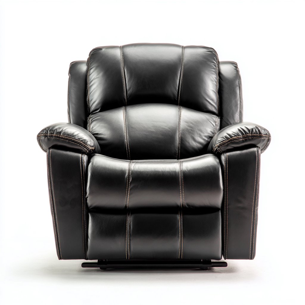 Liegesessel Kunstleder 100x97x103 cm - Schwarz - Modernes Komfortdesign mit dicker Polsterung und breiten Armlehnen - Für Wohnzimmer-Domainota