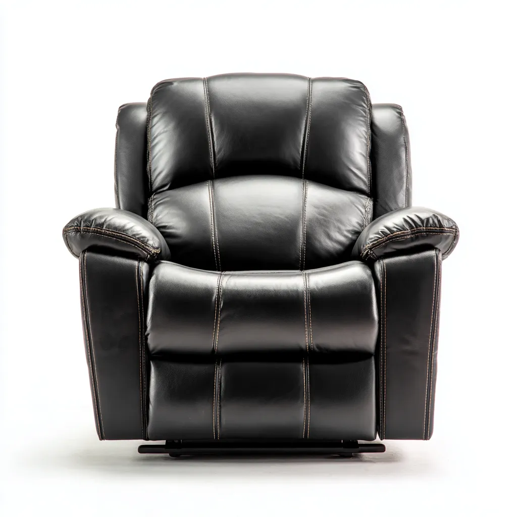 Liegesessel Kunstleder 100x97x103 cm - Schwarz - Modernes Komfortdesign mit dicker Polsterung und breiten Armlehnen - Für Wohnzimmer-Domainota