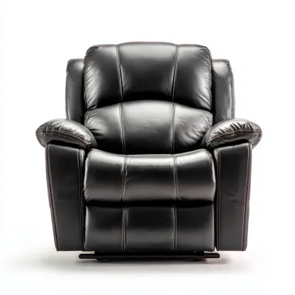 Liegesessel Kunstleder 100x97x103 cm - Schwarz - Modernes Komfortdesign mit dicker Polsterung und breiten Armlehnen - Für Wohnzimmer-Domainota