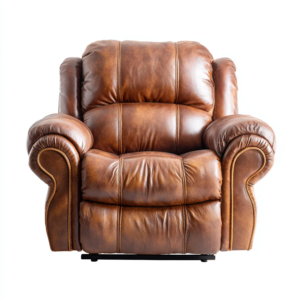 Liegesessel aus Kunstleder 100x95x100 cm - Braun - Klassisches Design für Wohnzimmer-Domainota