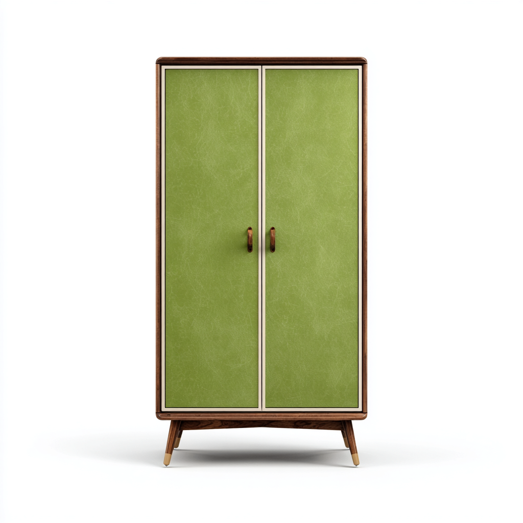 Kleiderschrank Holz 95x45x160 cm - grün - walnuss - für Schlafzimmer - modernes Design-Domainota