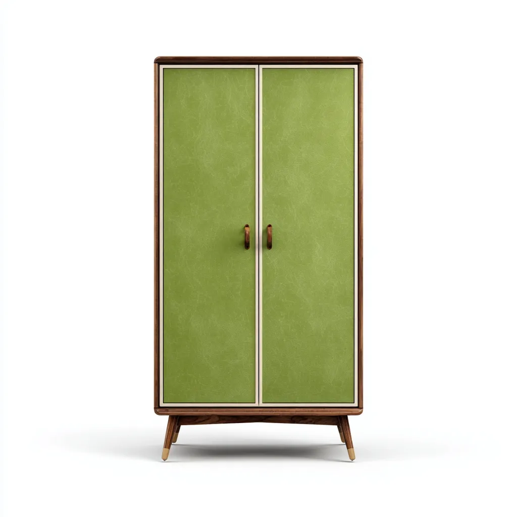 Kleiderschrank Holz 95x45x160 cm - grün - walnuss - für Schlafzimmer - modernes Design-Domainota