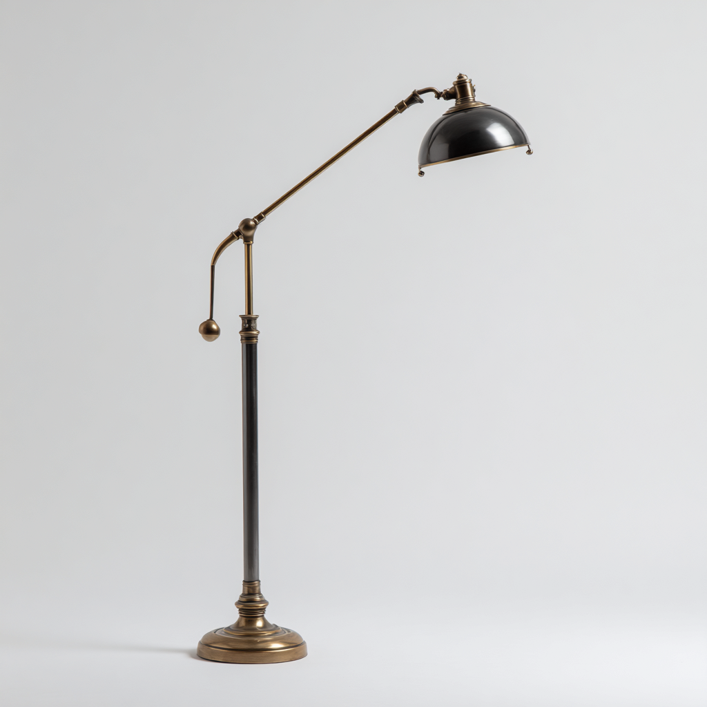 Stehlampe 32x25x150 cm - Metall - schwarz - gold - geeignet für Wohnzimmer und Büro - Vintage-Design-Domainota