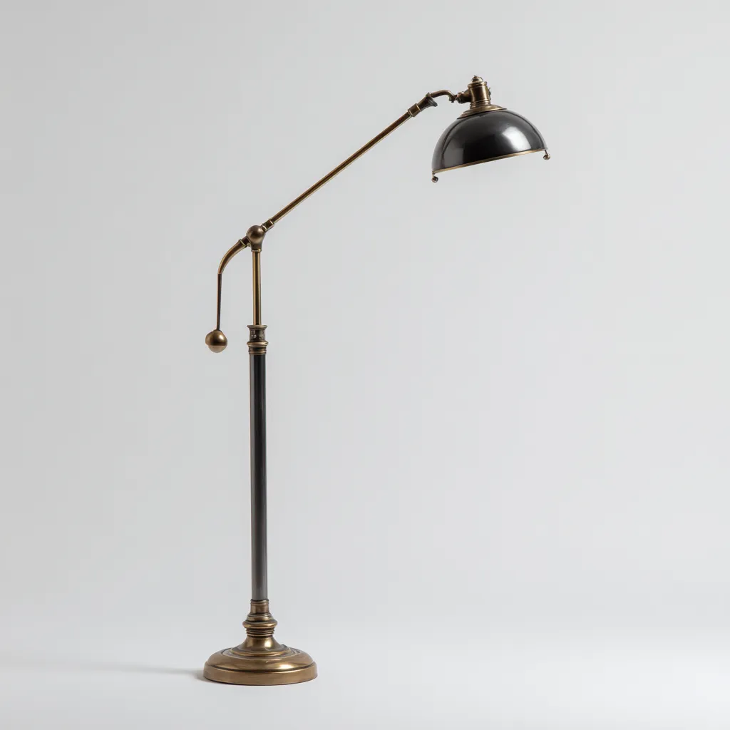 Stehlampe 32x25x150 cm - Metall - schwarz - gold - geeignet für Wohnzimmer und Büro - Vintage-Design-Domainota