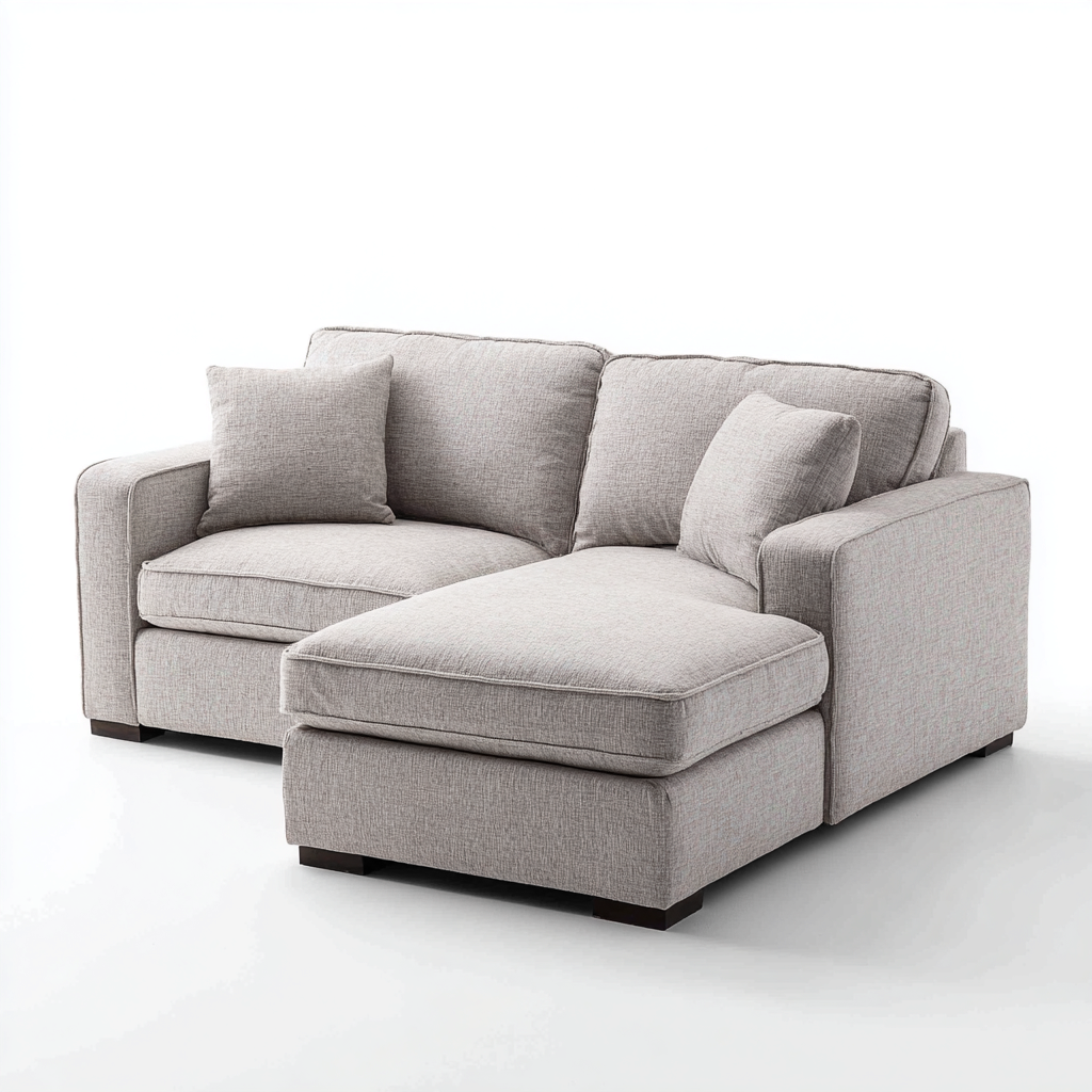 Ecksofa Stoff 240x160x85 cm - Hellgrau - Modernes Komfortdesign - Für Wohnzimmer-Domainota