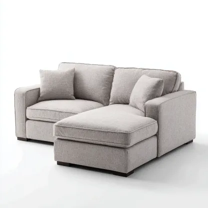 Ecksofa Stoff 240x160x85 cm - Hellgrau - Modernes Komfortdesign - Für Wohnzimmer-Domainota