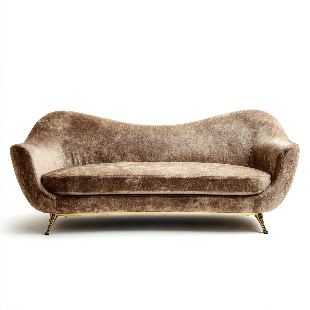 Gerades Sofa Stoffpolster 190x90x83 cm - Hellbraun - Modernes Design - Für Wohnzimmer-Domainota