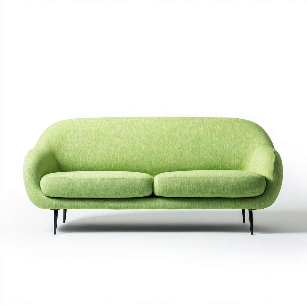 Gerades Sofa Stoffpolster 180x85x80 cm - Hellgrün - Modernes Design - Für Wohnzimmer-Domainota