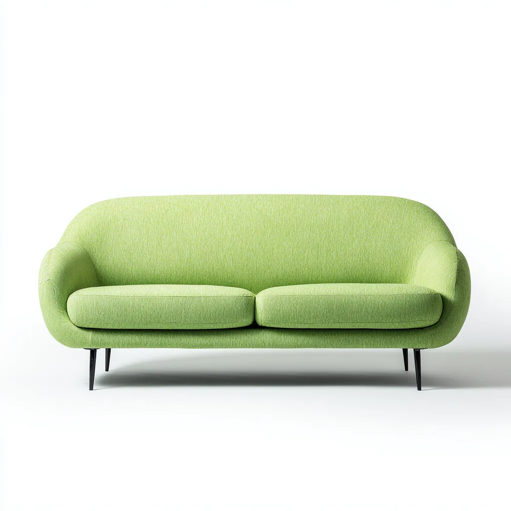 Gerades Sofa Stoffpolster 180x85x80 cm - Hellgrün - Modernes Design - Für Wohnzimmer-Domainota