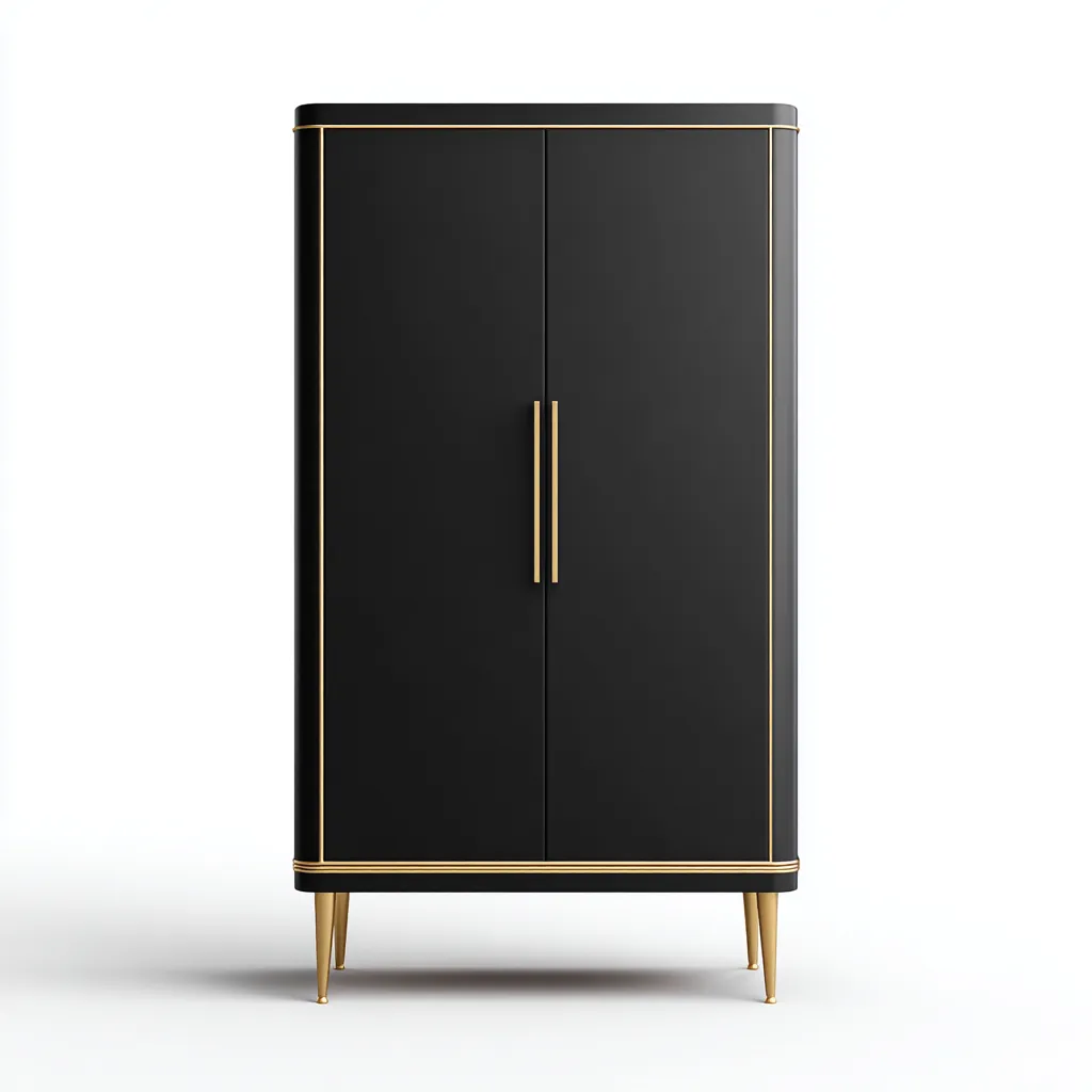 Kleiderschrank Holz 95x45x160 cm - schwarz - für Schlafzimmer - modernes Design-Domainota