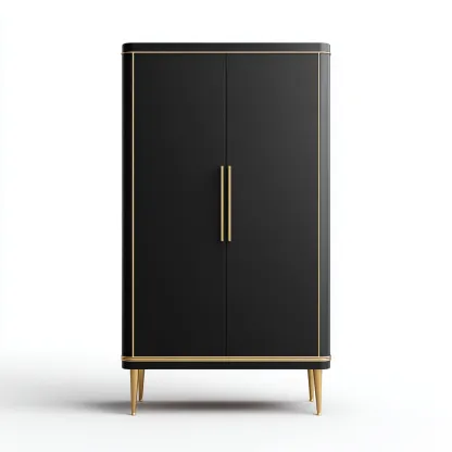 Kleiderschrank Holz 95x45x160 cm - schwarz - für Schlafzimmer - modernes Design-Domainota