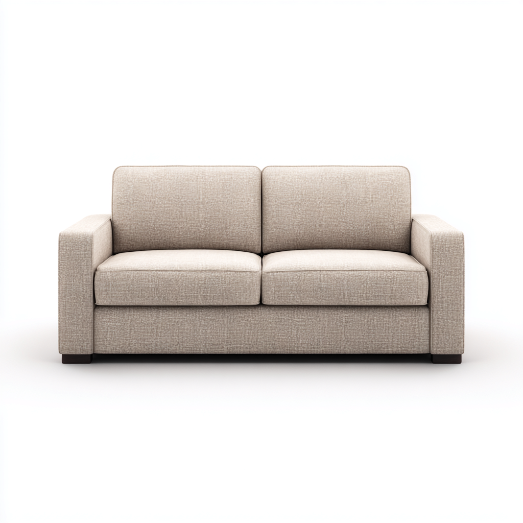 Gerades Sofa Stoff 200x90x85 cm - Cremebeige - Modernes Design für Wohnzimmer-Domainota