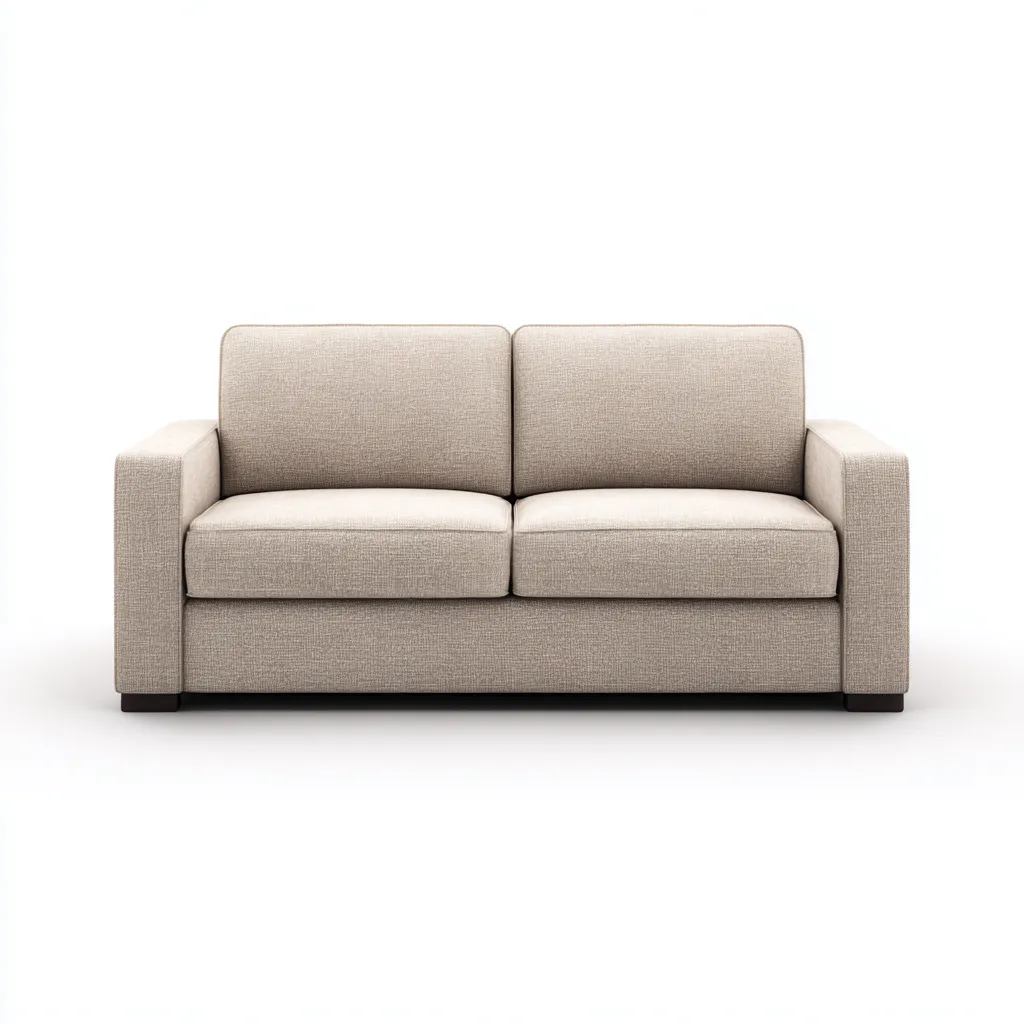 Gerades Sofa Stoff 200x90x85 cm - Cremebeige - Modernes Design für Wohnzimmer-Domainota