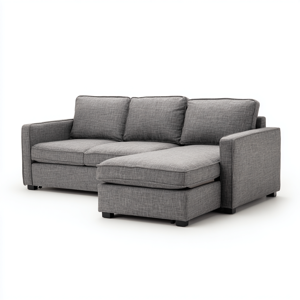 Ecksofa Stoff 245x160x84 cm - Grau - Zeitloses Design mit hohem Komfort - Für Wohnzimmer-Domainota