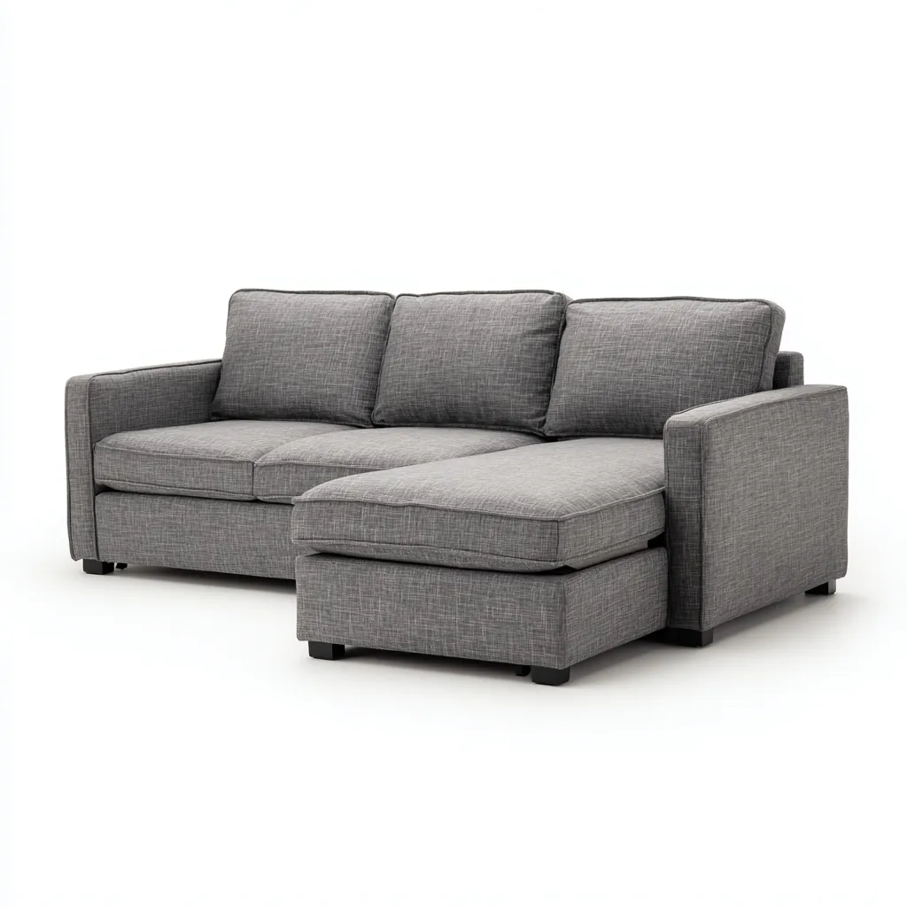 Ecksofa Stoff 245x160x84 cm - Grau - Zeitloses Design mit hohem Komfort - Für Wohnzimmer-Domainota