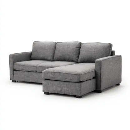 Ecksofa Stoff 245x160x84 cm - Grau - Zeitloses Design mit hohem Komfort - Für Wohnzimmer-Domainota