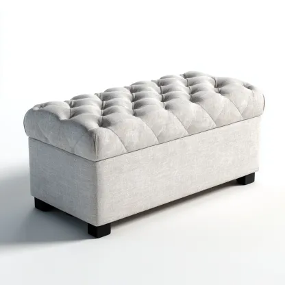 Eingangsbank Stoff 100x40x45 cm - hellgrau - geeignet für Flur - Klassisches Design mit Stauraum-Domainota